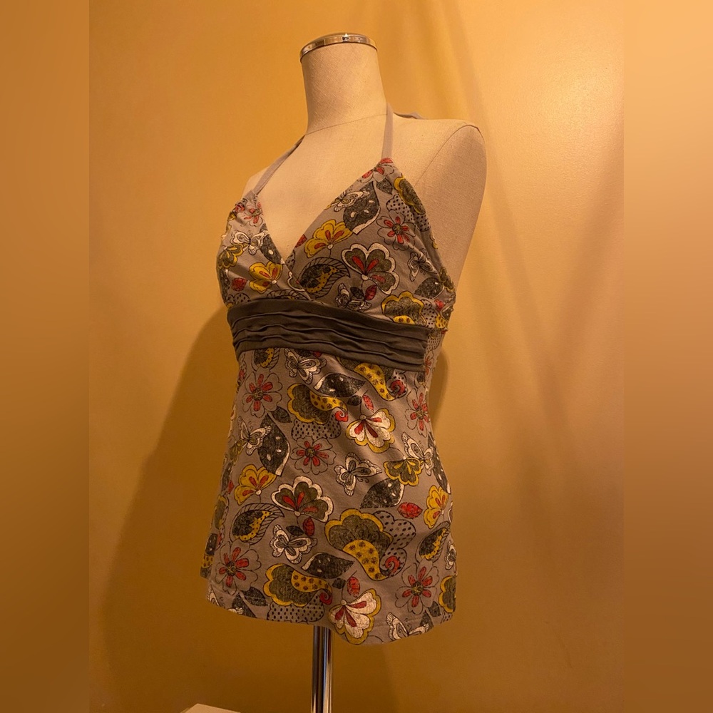 SO Multicolor Floral Halter Tank Top